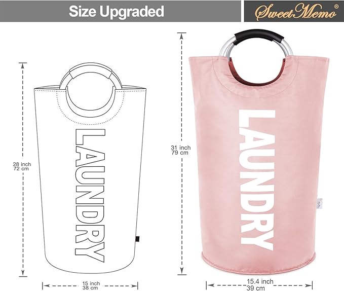 Large Laundry Basket Collapsible，Freestanding Clothes Hamper Bag - Image 3