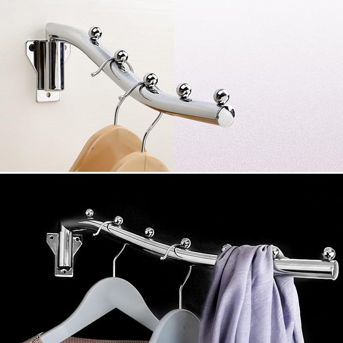 Folding Wall Mounted Clothes Drying Rack, Stainless Steel Wall Mount Garment - Image 6