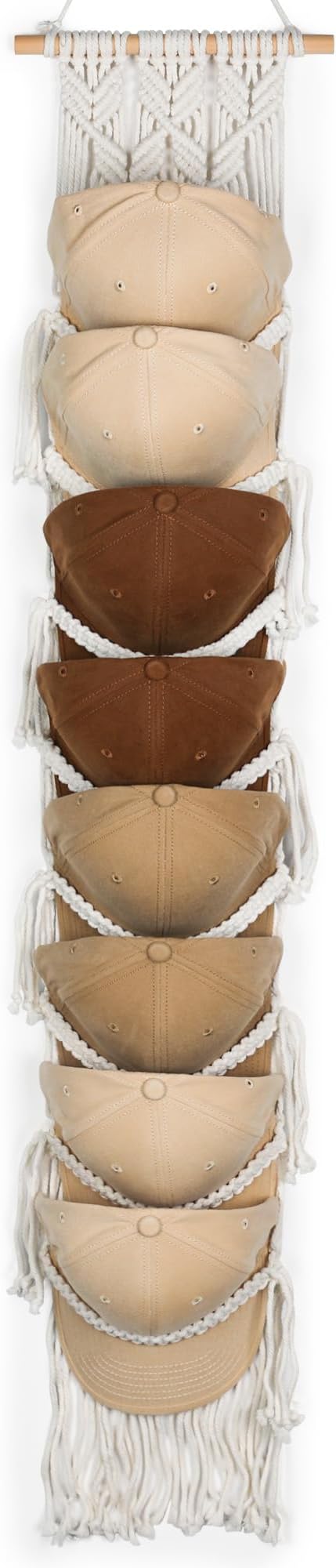 Macrame Hat Hangers for Wall Handmade Boho Baseball Cap Hanger Hand Knitting by Funria