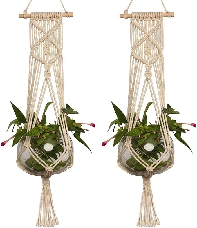 Set of 2 Macrame Plant Hanger by Unknown