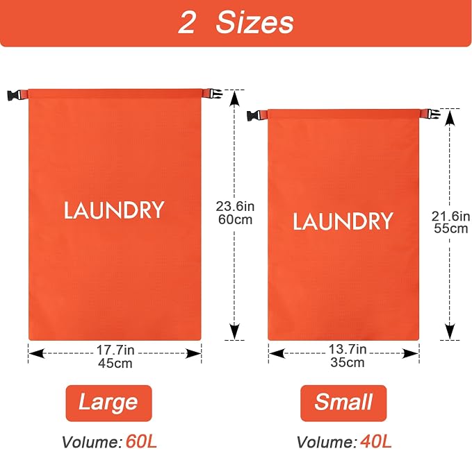 2 Pack Travel Laundry Bag, Nylon Washing Bags - Image 3