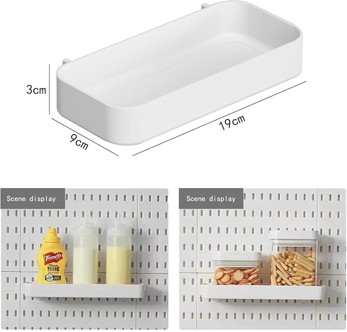 Chris.W 2Pack Pegboard Trays Shelf White Pegboards Bins Pegboards Spice Holder - Image 2
