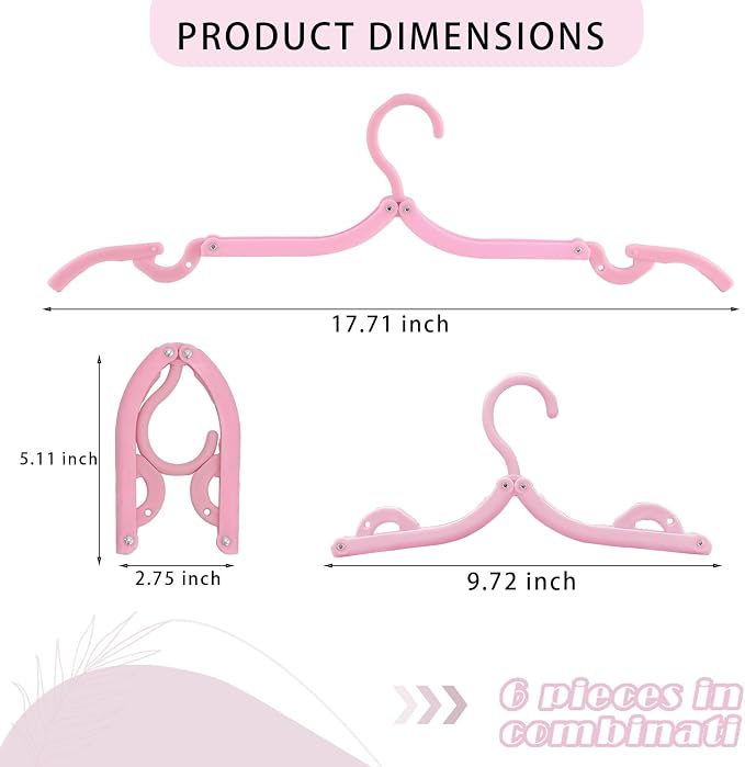 6PCS Portable Folding Clothes Hangers Clothes Drying Rack - Image 2