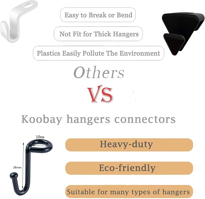 Clothes Hanger Connector Hooks, Heavy Duty Extender Clips Organizer Mini Space - Image 2