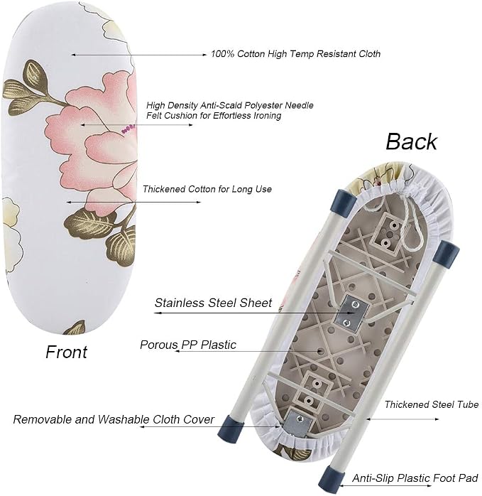 Haofy Small Ironing Board Mini Foldable Ironing Board, Space-Saving Portable - Image 3