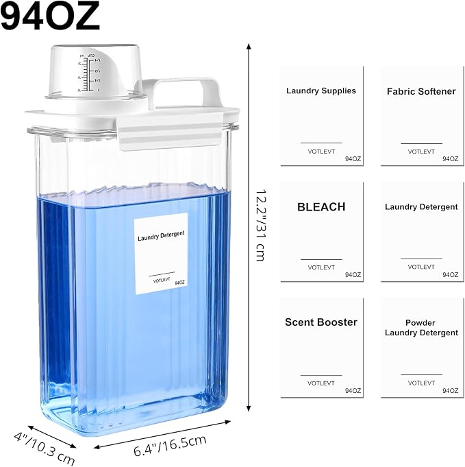 94 OZ Laundry Detergent Dispenser, Laundry Soap Dispenser, Fabric Softener - Image 2