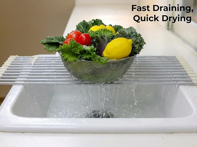 Aluminum Roll Up Dish Drying Rack Over Sink - Image 7