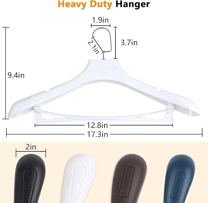 DEDU Suit Hangers for Men 6 Pack, Thick Plastic - Image 2