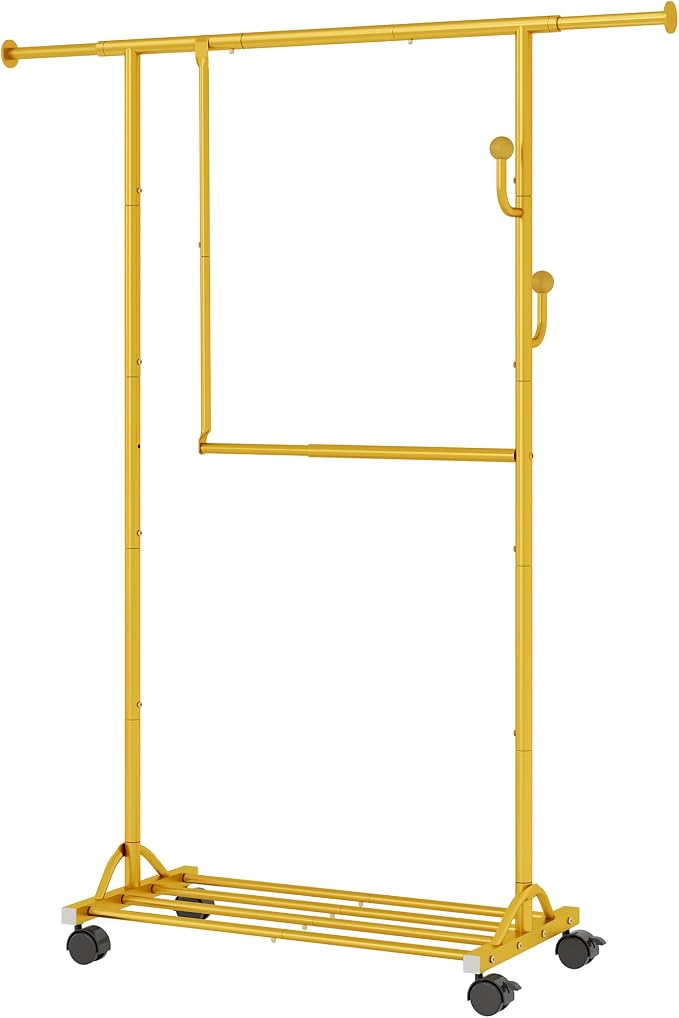 FAVOOSTY Clothes Rack for Hanging Clothes, Rolling & Extending Clothing Rack - Image 8