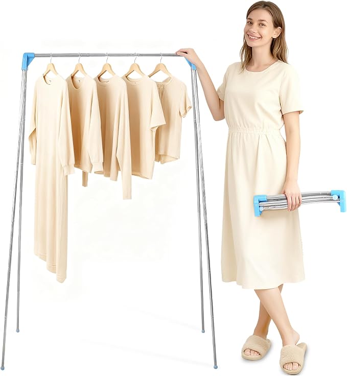 Twist-to-Lock Portable Clothes Drying Rack, Foldable Garment Rack by Whensimplicitymeetscomfort