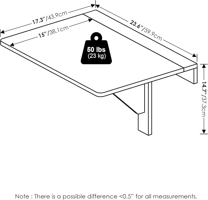 Furinno Hermite Wall Mounting Folding Table - Image 3
