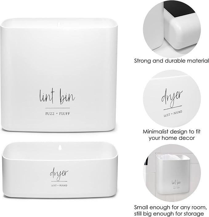 Magnetic Lint Bin for Laundry Room Organization and Storage, Waste Holder and - Image 3