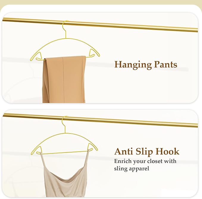 SPECILITE 15 Pack No Shoulder Bump Gold Coat Hangers - Image 4