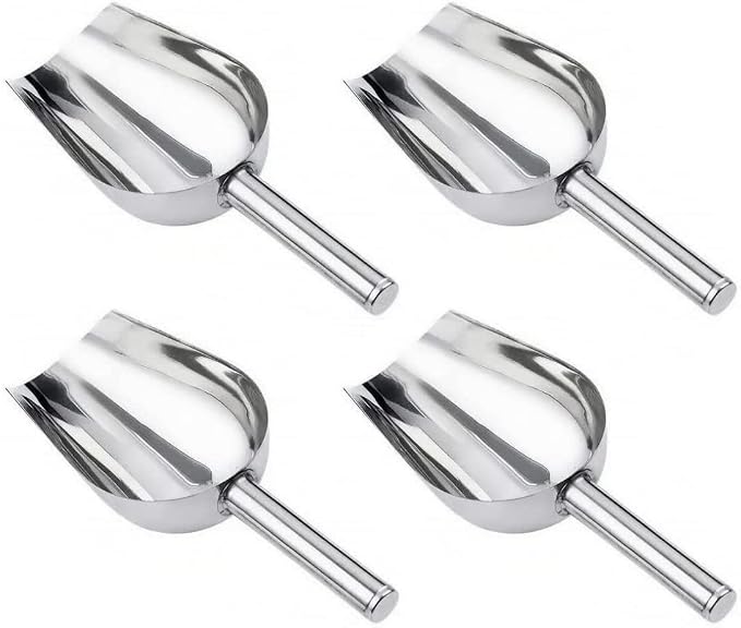 4 Pieces Small Stainless Steel Scoops, 3-oz Small Measuring Spoons Scoops by Ousyaah