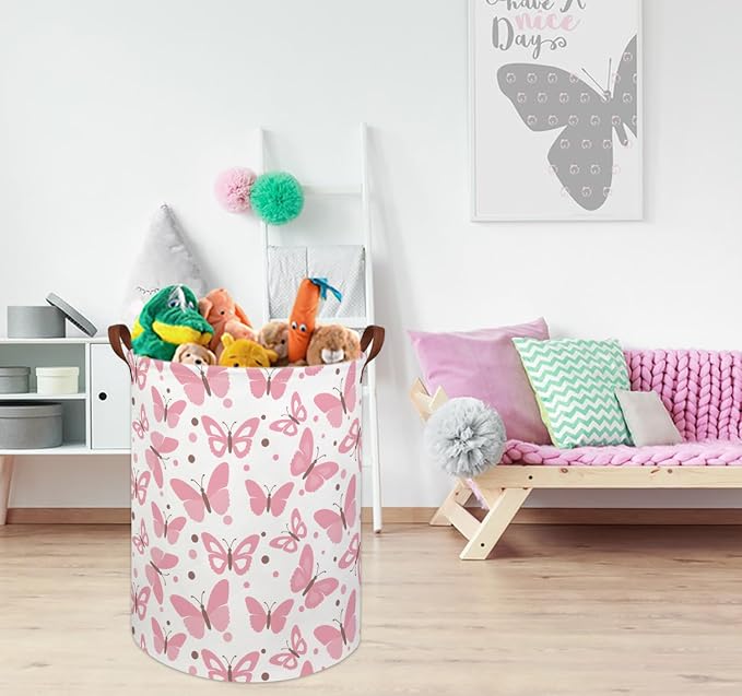 HIYAGON Girls Pink Laundry Baskets Baby Hamper - Image 3