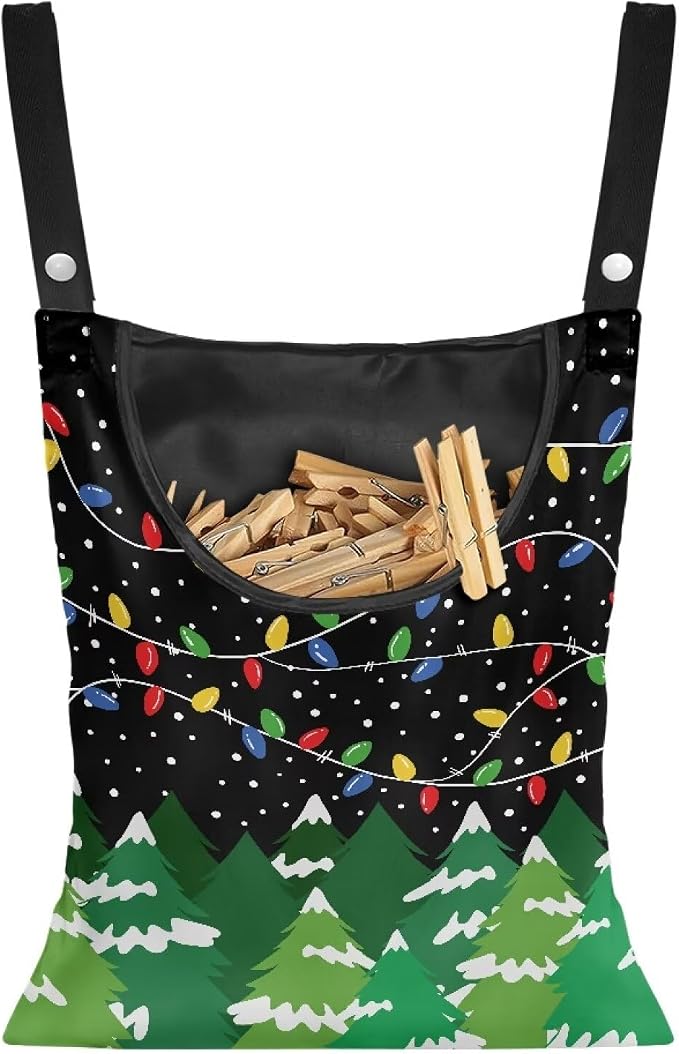 Christmas Tree Lights Clip Storage Bag Multi Purpose Clothespin Storage by Psesaysky