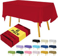 Red 6 Pack Plastic Table Cloth 54" x 108", Disposable Tablecloths Rectangle by Hereisa