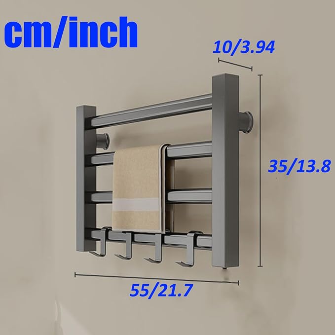 Heated Towel Racks for Bathroom Wall Mounted, Small Plug-in, Energy-Saving - Image 3