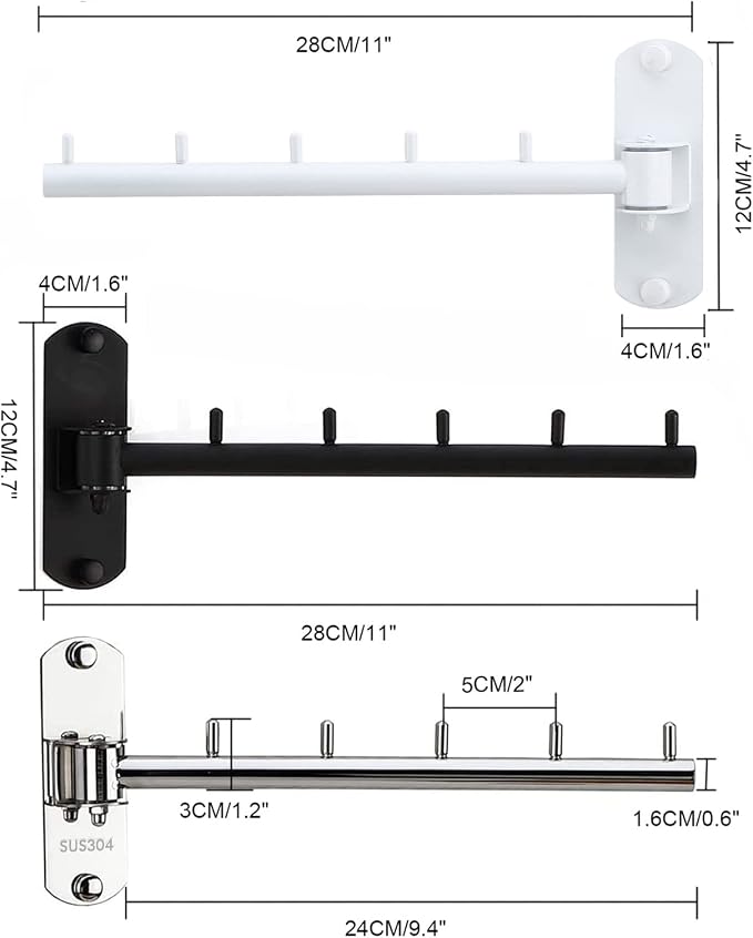 Folding Wall Mounted Clothes Hanger Rack - Image 2
