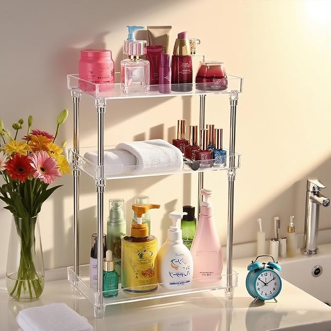 Body Spray Organizer, 3 Tier Bathroom Counter Organizer Acrylic Clear Corner by AfooBezos