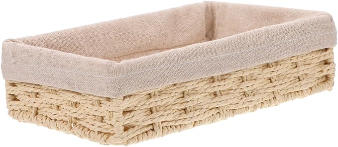Unomor 1pc Rural Style Storage Basket Handmade Desktop Glove Box Alternative - Image 7
