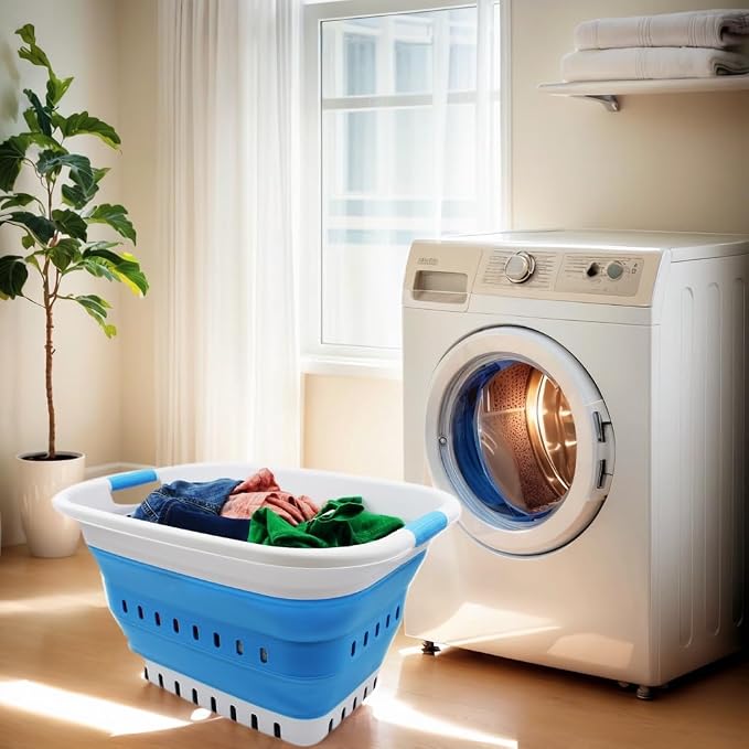 SAMMART 37L Collapsible Plastic Laundry Basket - Image 2