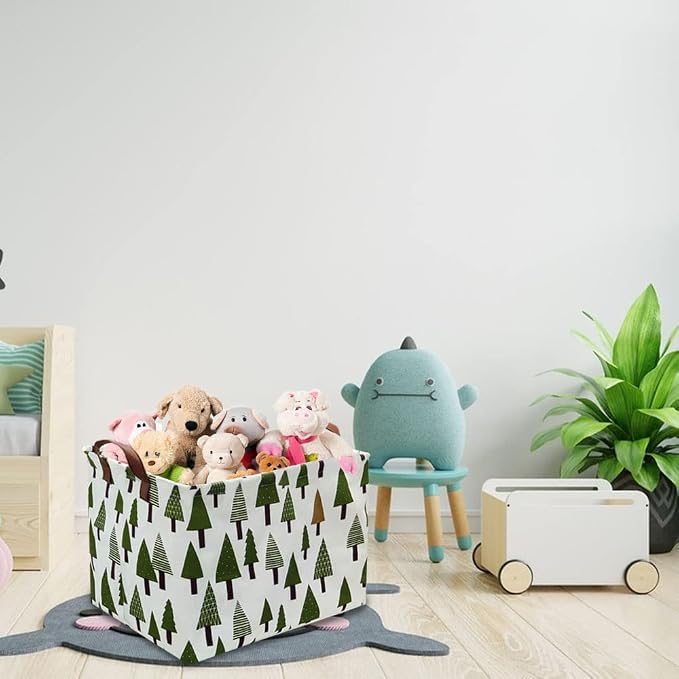 Tree basket, Laundry Basket Green Hamper Fabric Laundry Hamper, - Image 3