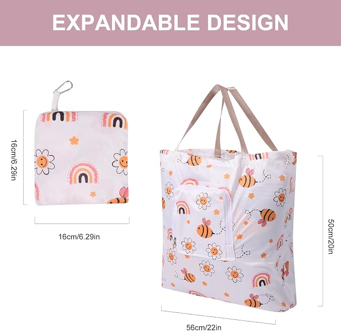 2 Pack Travel Laundry Bag with Handle and Drawstring, Expandable Foldable Dirty - Image 3