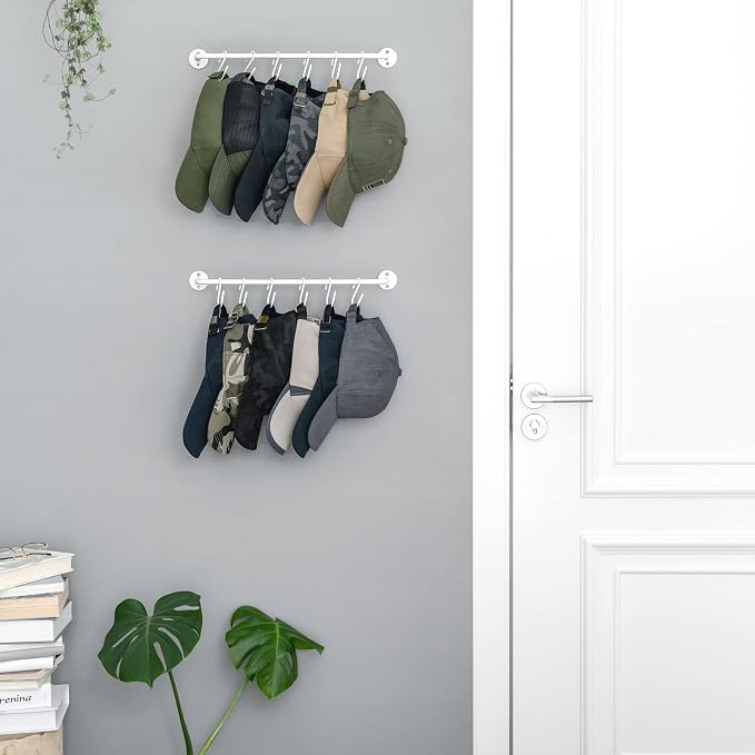 Mkono Hat Rack for Wall Baseball Cap Organizer Hanger - Image 2