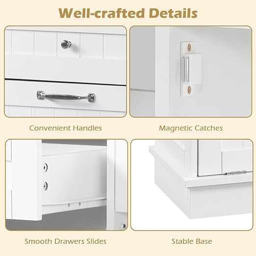LDAILY Moccha Kitchen Tilt Out Trash Cabinet, Hideaway Recycling Cabinet - Image 5