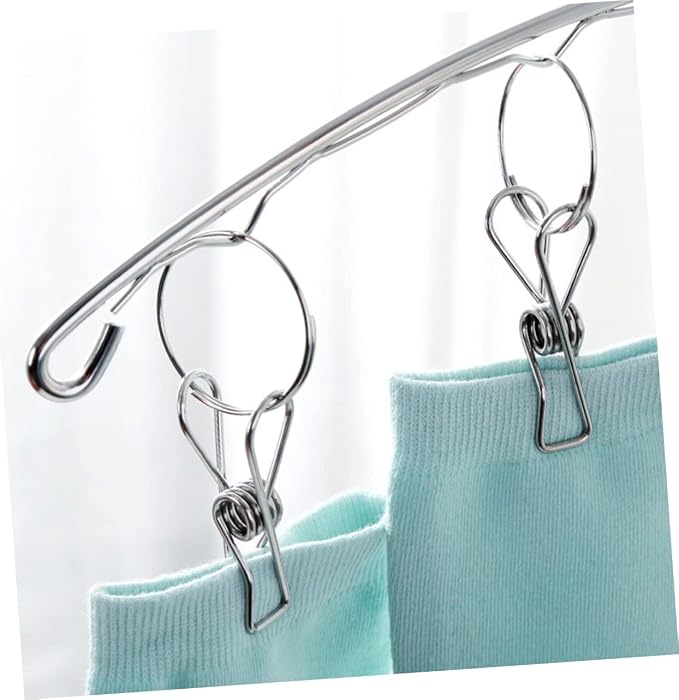 Ciieeo 2pcs Stainless Steel Sock Clips Hanger Clips - Image 3