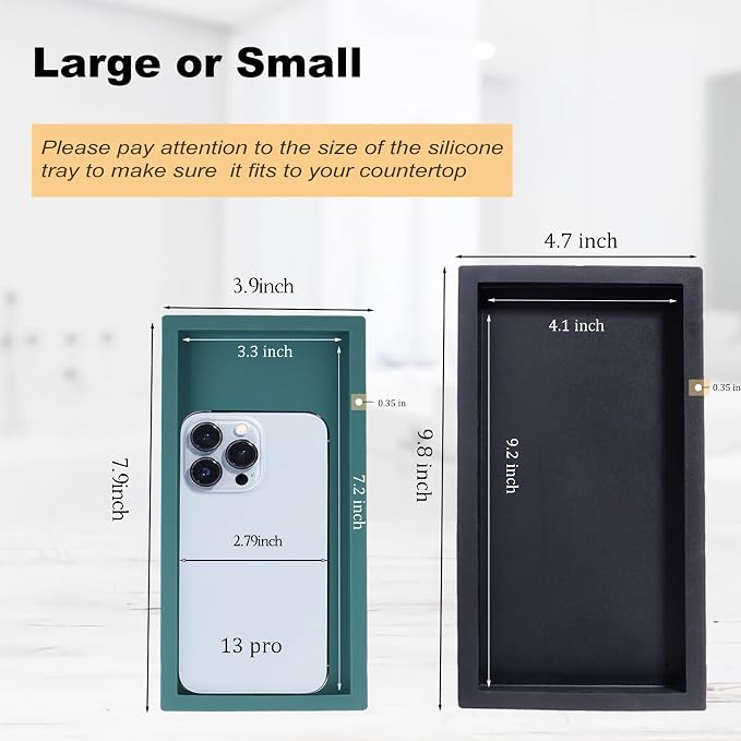 Small Silicone Bathroom Vanity Tray Rectangle Soap and Sponge Holder Kitchen - Image 5