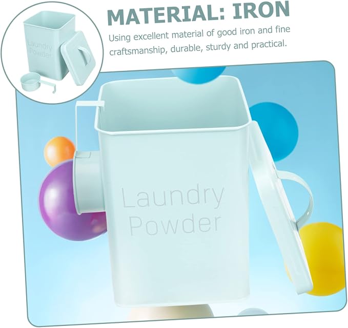 Beaupretty 1 Set Laundry Powder Storage Container Handle Iron Laundry Holder - Image 8