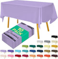 Disposable Lavender Plastic Tablecloth 54x108 Inch, 10-Count Waterproof by Hereisa