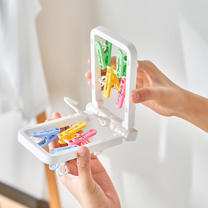 MXY Plastic Clothespins Foldable Clothes Socks Underwear Hooks Laundry Colorful - Image 4