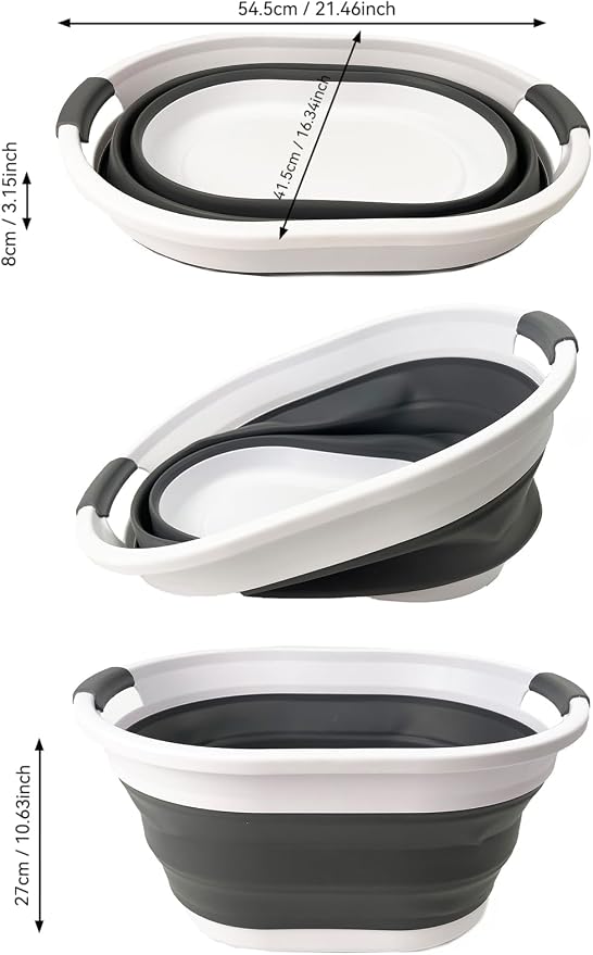 SAMMART Collapsible Plastic Oval Laundry Basket - Image 7