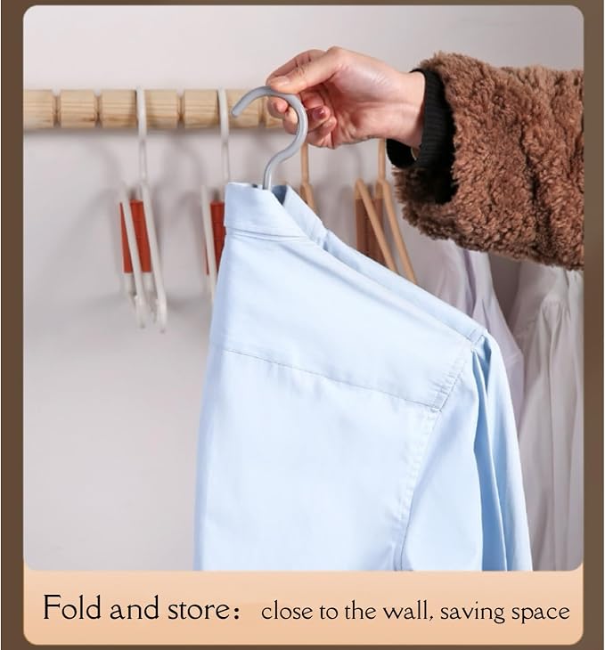 8 Pcs Foldable Hangers, Plastic Collapsible Hangers, Portable Folding Clothes - Image 4