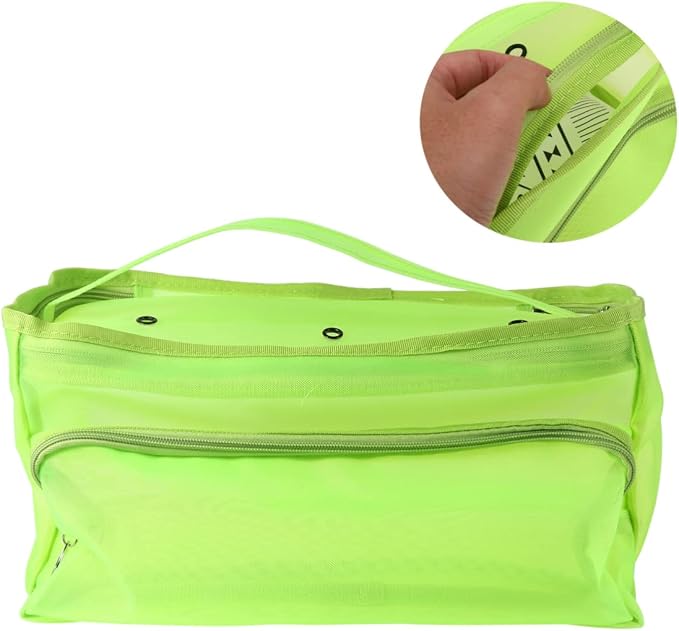KALLORY Light Green Woolen Line Mesh Bag - Image 6