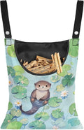 Otter Water Lily Clothes Pin Hanging Bag Large Capacity Clothesline Peg by Psesaysky