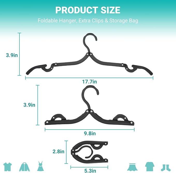 10 pcs Travel Hangers Foldable，Folding - Image 2