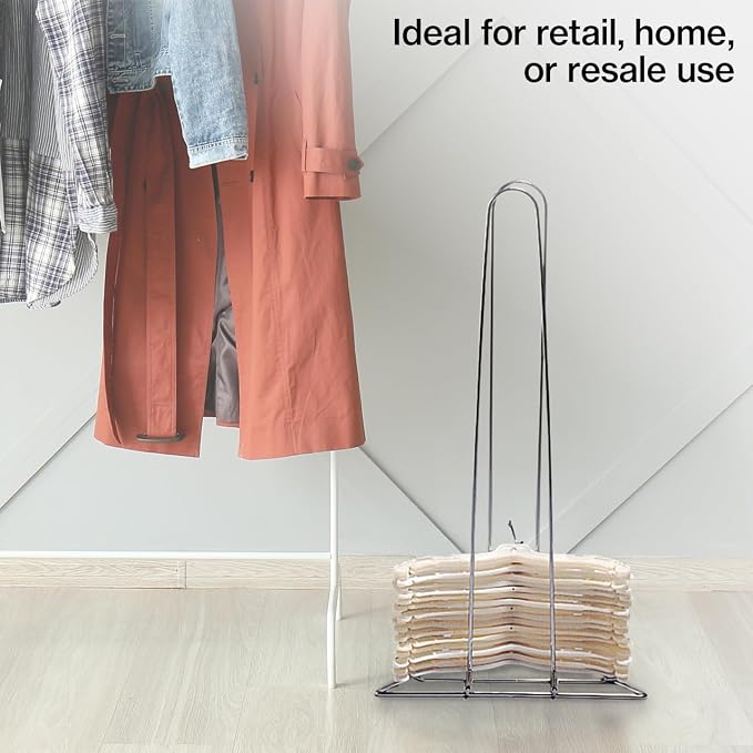 SSWBasics Chrome Clothing Hanger Holder – Lightweight and Portable Laundry Room - Image 4