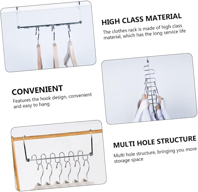 Luxshiny 1set Multi Hole Clothes Drying Hangers Sturdy Clothes Rack - Image 6