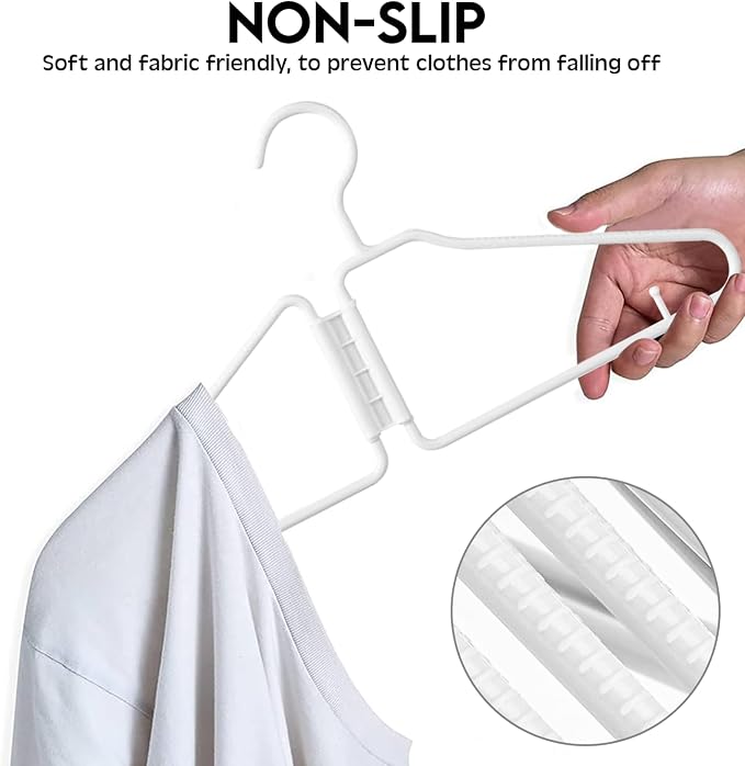 Foldable Clothes Hangers | Portable Plastic Clothes Hangers | Space Saving - Image 3