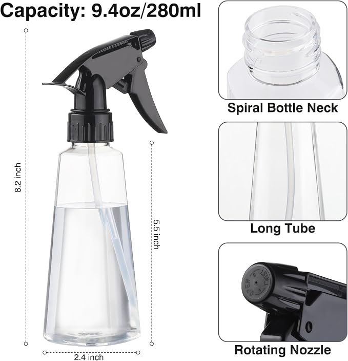 Plastic Spray Bottles, 2 Pack Water Fine Mist Spray Bottles - Image 2