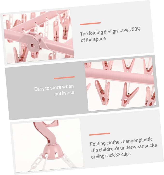 Space-Saving Laundry Drying Rack Clips Plastic Hanger Clips - Image 7