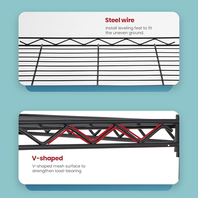 Meet perfect 5-Tier Wire Shelving Unit, NSF Certified Metal Storage Rack - Image 7