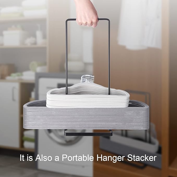 Hanger Organizer Stacker, Storage Rack Holds up to 58 Velvet Hangers - Image 5