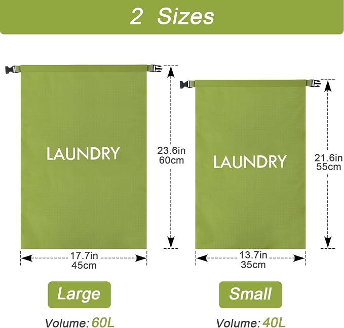 2 Pack Travel Laundry Bag, Nylon Washing Bags - Image 3