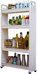 BAOYOUNI Slim Storage Cart Between Washer Dryer Cabinet Rolling Shelf Slide Out by BAOYOUNI