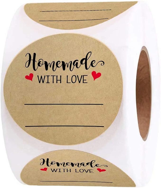 2 Inch Homemade with Love Sticker with Lines by BATTOO